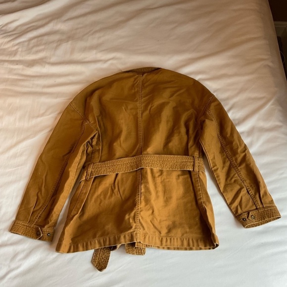 Madewell Kimono Military Utility Jacket with Tie Waist Belt Golden Brown Size S - Picture 3 of 6